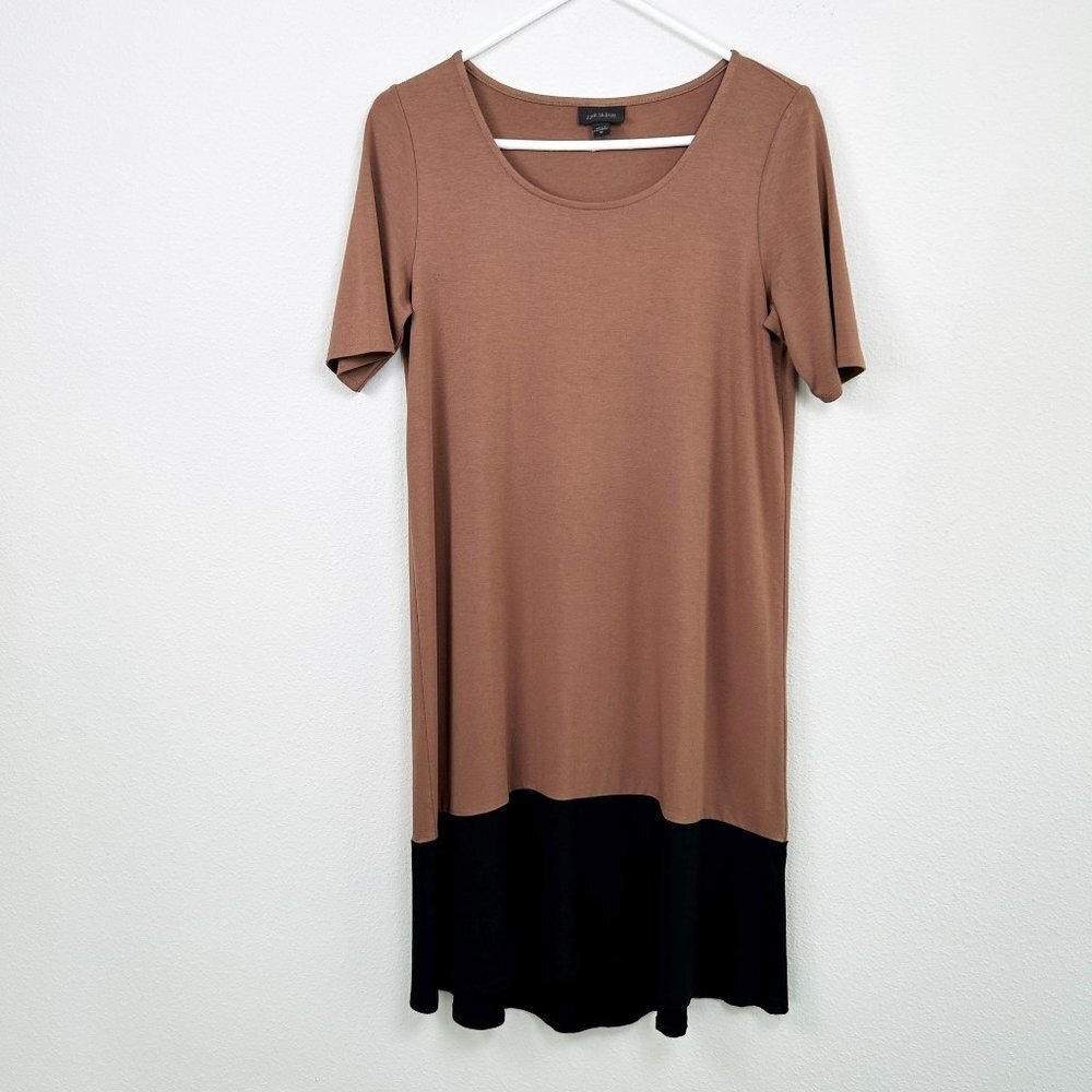 J Jill Wearever Collection Dress Size‎ XS Brown Black Colorblock Midi Stretch